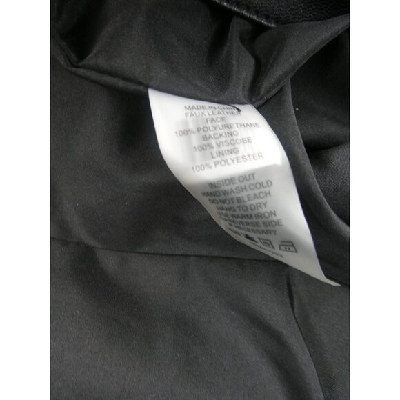 Vince Camuto Black Leather Jacket Gold Buttons Women's Small‎ - Picture 9 of 9